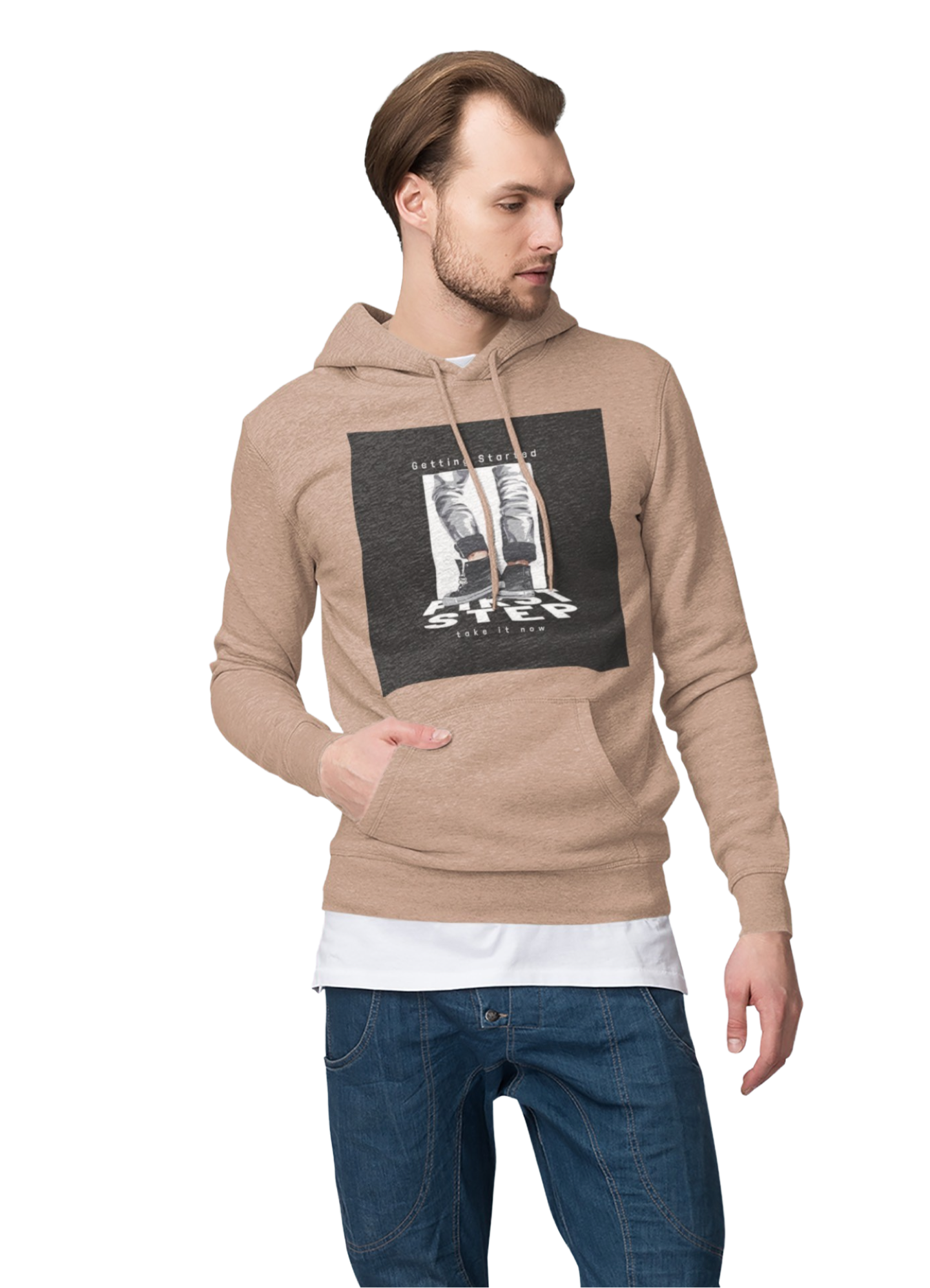 Men's 48% Cotton 52% Polyester FIRST STEP Hoodie