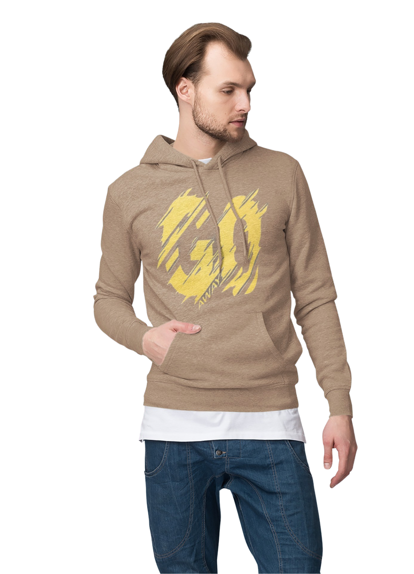 Men's 48% Cotton 52% Polyester GO AWAY Hoodie