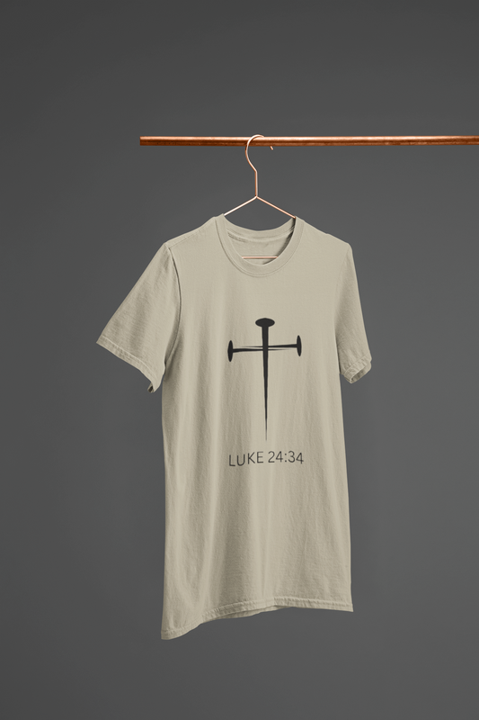 LUKE 24:23 CROSS Men’s 100% Cotton T-Shirt