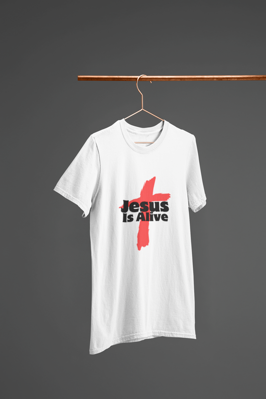 JESUS IS ALIVE Men’s 100% Cotton T-Shirt