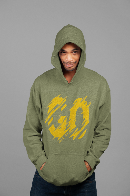 Men's 50% Cotton 50% Polyester GO AWAY Hoodie