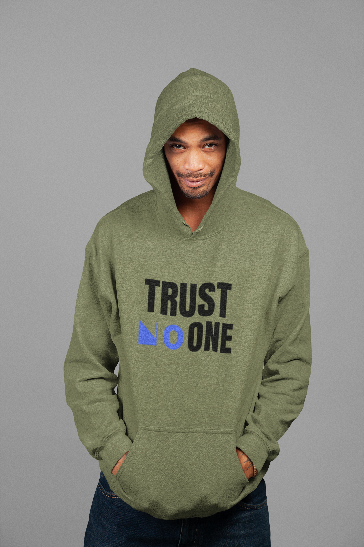 Men's 50% Cotton 50% Polyester TRUST NO ONE Hoodie