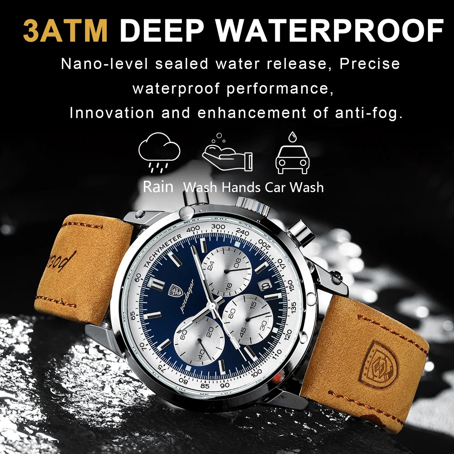 POEDAGER Waterproof Quartz Watch